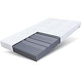 FDM Comfort Plus Schaumstoffmatratze 140x200 cm Höhe 10 cm 7-Liegezonen Matratze Kaltschaum H3 Öko-Tex Allergikergeeignet Bezug Waschbar Abnehmbar Weiß