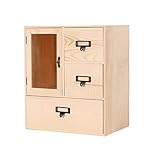 NC Shop Schmuckkästchen Schmuckkästchen Reise Schmuckkästchen Schmuckkästchen Schmuck Schreibtisch Aufbewahrungsbox Schminktisch Kosmetik Lagerregal (Holzfarbe,30 * 20 * 35cm)