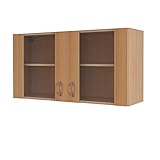 RIWAA - Küchen-Glashängeschrank Marple - 2 Türig - 100 cm breit - Buche - Made in Germany