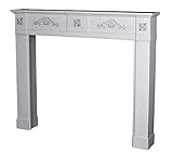 Kamin Grosse Kaminumrandung aus Holz Shabby Chic Weiss awc051 Palazzo Exklusiv