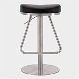 MOBYAT Barhocker, Verstellbarer Küchenhocker, drehbarer Barstuhl aus PU-Leder, stilvoller moderner gepolsterter Lounge-Sitz aus Edelstahl mit Fußstütze, geeignet für Küche, Café, Bistro,