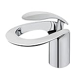 YAGJIA Wasserfall Wasserhahn Bad, Chrom Waschtischarmatur Wasserfall, Badezimmer Armatur Waschbecken Morden, Badarmatur Mischbatterie Einhebelmischer aus Messing Elegant