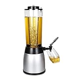 TEMKIN Getränkespender for Partys, Bierturm-Getränkespender, 2,5 l Bierspender, Tisch-Bierturm mit Eisröhre, for Bar, Zuhause, Party, Buffet-Restaurant Bier