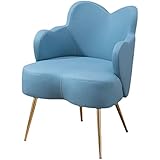 Sessel, Samt-Sessel, Akzentstuhl, Mid-Century Modern Stoff-Clubsessel, amerikanischer Muschelstuhl, luxuriöser Flanell-Einzelsofastuhl für Wohnzimmer, Schlafzimmer, goldene Stahlbeine (Farbe