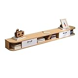 TV Schrank Hängend, Wand befestigter schwimmender TV-Ständer Unterhaltungs, Medienkonsolen-Center Großer Aufbewahrungsschrank für Wohnzimmer Home Office (150cm)