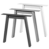 WOODRAM 2 x Tischbeine Metall Schwarz Graphit und Weiß | Das Tischgestell ist fertig | Tischkufen aus Profilen 80x40 mm | Tisch, Schreibtisch, Loft Stil-Good Design (A-Form, Schwarz)