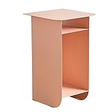 TAUODUYY Eisen-Nachttisch, skandinavischer Schlafzimmer-Nachttisch, 37 x 35 x 61 cm, leicht, luxuriös, minimalistischer Sofa-Beistelltisch, Nachttisch, kleines Bücherregal (Farbe: Rosa)