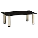 CIADAZ TV-Tisch, Fernsehtisch, Lowboard, Tisch Regal, Tv Board, Tv Table, Couchtisch, Fernseher Regal, Schwarz 40x35x17 cm Hartglas