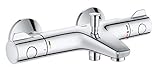 GROHE Grohtherm 800 - Thermostat- Wannenbatterie (inkl. Auslauf mit Mousseur, Sicherheitssperre bei 38°, mit S-Anschlüssen) , chrom, 34567000