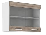 Küchen Glashängeschrank 80 cm für das Modell,Dave 240 Eiche Sonoma Trüffel'