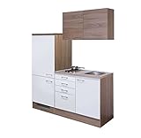 Küchenzeile Miniküche Mit Kühlschrank Spüle Kochplatte Mini Küchenzeile 160cm Weiß