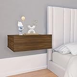 ZEYUAN Hängende Nachttische 2 STK, Nachtschrank, Nachtkästchen, Bedside Table, Nachtkommode, Nightstand, Nachttischschrank, Nachtkonsole,Braun Eiche 40x30x15cm Holzwerkstoff