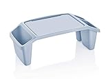 M&N Trendy Hobby Desk, Kunststoff Betttisch, Serviertisch, frühstückstablett fürs bett/Laptop, mit Tablet-Halter, hellblau