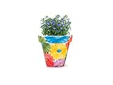 WG WATAGIFT Handbemalter keramischer Blumentopf Primavera | Gartenpflanzgefäß mit Abflussloch | Innendekoration für Zuhause - Ø 20cm H 18cm