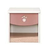 GRFIT Nachtschrank Nachttisch, moderner Schlafzimmer-Aufbewahrungs-Nachttisch, süßer Kinder-Nachttisch mit offenem Aufbewahrungsfach, Rosa-Weiß, L44,5 × T39 × H48 cm Nachtkommode
