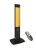 MirKraft Energy Heizstrahler - 2500 W - Fernbedienung - 4 Heizstufen - Timer - Digitalanzeige - Infarotheizstrahler - Innen & Außenbereich - Standheizstrahler - Heizstrahler Terrasse