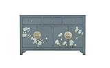 Fine Asianliving Chinesisches Sideboard Olivgrau Handgemalt - Orientique Sammlung B140xT35xH85cm China Chinesische Kommode chinesischer Schränke China Möbel Orientalischer Asiatischer