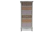 elbmöbel Kommode mit sechs Schublade Schrank bunt antik Landhaus Holz Shabby Paisley Vintage