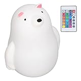 Kinderzimmer-Nachtlampe, Augenschutz, Bärenform, weiche Silikonschale, USB-Aufladung, niedliches Nachttisch-Nachtlicht, hohe Helligkeit für Schlafzimmer