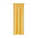 JEMIDI 2x Vorhang blickdicht 140x250cm - 2er Set Gardine mit Kräuselband Universalband - 100% Polyester Schal lang für Wohnzimmer Schlafzimmer - senf gelb