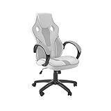 X Rocker Maverick Gaming Stuhl - Ergonomischer Bürodrehstuhl für Jugendliche & Junge Erwachsene - 360° drehbar & höhenverstellbar - Weiß/Grau