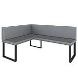 Eckbank Akiko Metal - Eckbankgruppe für Ihrem Esszimmer, Küche modern, Sitzecke, Essecke. Perfekt für Küche, Büro und Rezeption. Solide und Starke Verarbeitung. (Soft 29, 128x168cm Links)