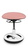 Topstar Sitzhocker Sitness Bobby für Kinder, Standfußring Alu weiß lackiert, Stoff, Zart Rosa