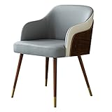 Moderne Küchen-Esszimmerstühle Küchen-Esszimmerstühle Moderne Mikrofaser-Leder-Wohnzimmerstühle mit weich gepolstertem Sitz Buchenholzbeine + Metallbeinabdeckung (Color : Light Grey)