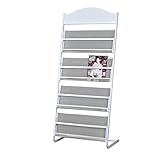 ZeitungsstäNder Broschüren-Zeitschriftenhalter, Zeitschriftenständer für zu Hause, Akteninformations-Organizer-Rack für das Büro, Zeitschriftenkataloge, Literaturpräsentationsständer ( Color : White )