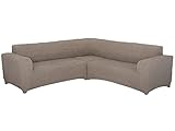 SODERBERGH Sofahusse Ecksofa Stretch Bezug Dekoration Couch Polstersofa, Farbe Hussen:Beige 211, Größe:ohne Rüschen