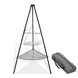 CCLIFE Schwenkgrill mit Grillrost drehbar Rutschfester Grill multifunktionaler tragbarer Grill