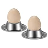 Hnsedjdh Eier Becher Halter Set mit 2 Packs, Eier Becher Platten Aus Rostfreier, Geschirr Halter für Hartes, Weich Gekochtes Ei, KüChen Display