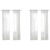 Wuwobyby 2 x Fenstervorhänge, transparent, 274 cm, 2 Paneele, durchsichtig, Weiß, transparente Vorhänge, einfache Stangentasche, 2 Stück