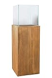 Windlicht-Säule Kerzenständer Akazien Holz Candela Braun - 80x27x27