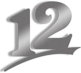 Hausnummer Edelstahl gebürstet mit große Zahlen - frei wählbar zwischen Hausnummer 1-29, 16cm, 20cm, 30cm Türschild Sonderanfertigung aus Edelstahl Hausnummer XXL ( Hausnummer 12 / 16cm )