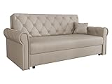 Mirjan24 Sofa Viva Roma IV mit Schlaffunktion, 4 Sitzer Polstersofa mit Bettkasten inkl. Kissen, Schlafsofa, Bettsofa, Sofagarnitur, Farbauswahl, Wohnlandschaft (Paros 02)