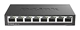D-Link DGS-108 8-Port Layer2 Gigabit Switch (bis zu 2000 Mbit/s Datenübertragung pro Port, Non-Blocking-Architektur, lüfterlos, Metallgehäuse) schwarz