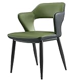 NiFao Moderne Esszimmerstühle, Küchenstühle Mit Hoher Rückenlehne, Wohnzimmer-Schreibtischstuhl, Kunstleder-gepolsterter Stuhl Mit Metallbeinen, for Küche, Esszimmer, Wohnzimmerstühle (Farbe : Grün)