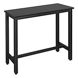 WOLTU BT17sz 1x Bartisch Bistrotisch Stehtisch Esstisch, Metallgestell, Tischplatte aus MDF, Schwarz, 120x40x100cm(BxTxH)