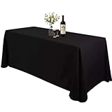 Bea's Party Tischdecke groß rechteckig Polyester 229 x 335 cm Schwarz einfarbig waschbar für Catering Hochzeit Geburtstag Schwarz