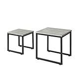 SoBuy FBT42-HG 2er Set Couchtisch Beistelltisch 2-teilig Satztisch Sofatisch Kaffeetisch Tisch-Set grau