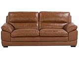 Beliani Sofa Ledersofa Goldbraun modernes Wohnzimmersofa Horten