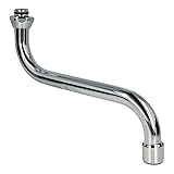 tecuro S-Auslauf für Wand-Armaturen verchromt, Länge 100 mm - 3/4 Zoll Anschluss, konisch dichtend für Ø 18 mm Aufnahme