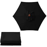XUYBonh Starkes Und Dickes Ersatz-Schirmüberdachung, UV-schützend Und Wasserabweisend, Markttisch-Sonnenschirm-Überdachung (Color : Noir, Size : 2m/6.6ft 6 Ribs)