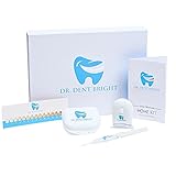 Dr. Dent Bright Zahnbleaching Set | Pro. Zahnaufhellungs-Kit | Sicher & Effektiv | LED-Licht, Aufhellungsgel, Mundschienen, Shade Guide | Für Empfindliche Zähne | Home Bleaching | Top Qualität