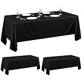 2er-Pack Schwarze rechteckige Tischdecke 150×260cm, waschbare rechteckige Tischdecke aus Polyestergewebe für 6 Ft Tisch perfekt für Geburtstag, Hochzeit, Bankett, Restaurant, Party, Babyparty