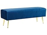 Bank Sitzhocker aus Samtstoff in Blau Elegantes Design Paterson