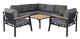 Pure Home & Garden Teak Aluminium Eck-Lounge Houston, inklusive 2 XL Sessel und wasserabweisender Kissen