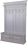 Casa Padrino Landhausstil Massivholz Garderobenschrank Grau 140 x 41 x H. 210 cm - Wand Garderobe - Flur Schrank - Flurmöbel - Garderobenmöbel - Landhausstil Möbel