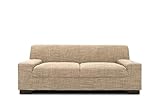 DOMO Collection Norma Sofa , 2-Sitzer Couch , 2er Garnitur, 194x85x74 cm , Strukturstoff beige braun